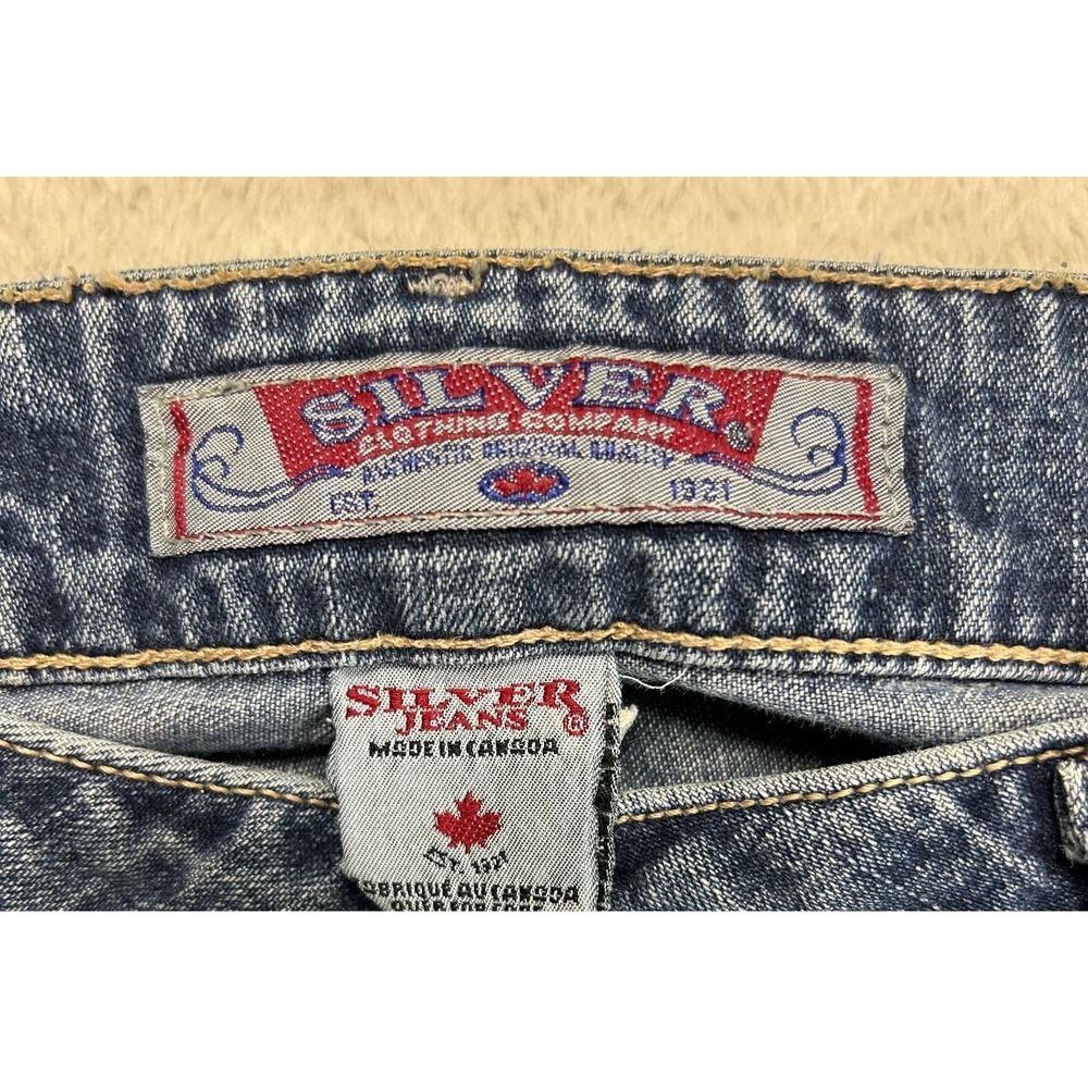 Silver Cropped Capri Jeans Womens Size 30 Blue Denim Low Rise Classic Stretch - Picture 8 of 15
